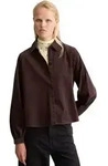 Langarmbluse MARC O'POLO DENIM "aus Organic Cotton", Damen, Gr. XXS, braun (espresso