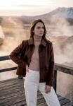 Winterjacke GIL BRET "Damen mit Kragen", Damen, Gr. 36, braun (dunkelbraun),