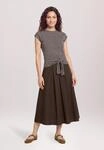 Kurzarmshirt CARTOON "Damen mit Kragen", Damen, Gr. 34, grau (braun melange),