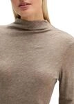 Langarmshirt MARC O'POLO "aus Organic Cotton", Damen, Gr. XXS, stone taupe melange,