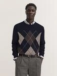 bugatti Rundhalspullover "Regular Fit" Regular Fit Wollmix Mouline