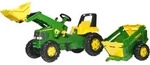 Trettraktor ROLLY TOYS "rollyJunior John Deere mit Lader und Trailer", gr&uuml;n,