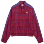 Trainingsjacke PUMA "T7 Relaxed Tartan-Jacke Damen", Damen, Gr. S, rot (garnet glow
