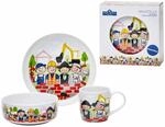 van Well Kindergeschirr-Set "Kindergeschirr Set Baustelle 3er Set bunt"
