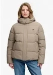 Steppjacke SUPERDRY "PREMIUM HOOD PUFFER JKT", Damen, Gr. XS, beige (fallen rock