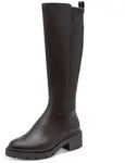 Tamaris Stiefel Blockabsatz, Langschaftstiefel mit dekorativer Logopr&auml;gung