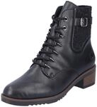 Schn&uuml;rstiefelette RIEKER, Damen, Gr. 39, w&auml;rmend, schwarz, Elastischer Einsatz,