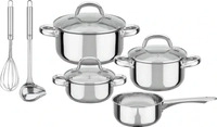 GSW Topf-Set "Montreal" Set, je 1 Kochtopf 14/16/20 cm, 1 Stieltopf 14 cm, 9 Stk.