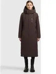 Wintermantel KHUJO "LOFI4", Damen, Gr. XS, braun (moody plum), Web, 100% Polyester,