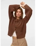 Strickjacke VERO MODA "VMLEA LS O-NECK CARDIGAN NOOS", Damen, Gr. XS, braun...