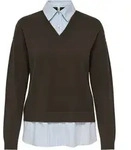 Strickpullover ONLY "ONLPAYSON LS MIX V-NECK KNT", Damen, Gr. M, braun (chocolate
