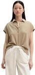 Poloshirt MARC O'POLO "aus reiner Bio-Baumwolle", Damen, Gr. L, wei&szlig; (grau wei&szlig;),