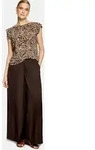 Kurzarmshirt ZERO "Damen mit Animalprint", Damen, Gr. 44, beige (beige, braun),