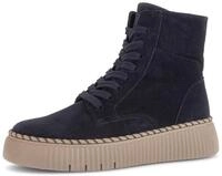 Schn&uuml;rboots GABOR, Damen, Gr. 40,5, Textil, blau (schwarz, blau), Veloursleder,