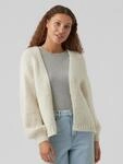 Strickjacke VERO MODA "VMMAYBE LS OPEN CARDIGAN GA REP", Damen, Gr. M, wei&szlig; (birch),