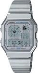 Chronograph CASIO VINTAGE, grau (edelstahlfarben, grau, silberfarben), Armbanduhren,