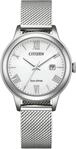 Solaruhr CITIZEN, silber (silberfarben, wei&szlig;, wei&szlig;), Armbanduhren, Damen,