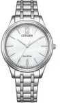Solaruhr CITIZEN, silber (silberfarben, wei&szlig;, wei&szlig;), Armbanduhren, Damen,