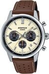 Chronograph CASIO EDIFICE, braun (braun, creme, creme), Armbanduhren, Herren,