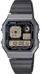 Chronograph CASIO VINTAGE, schwarz (beige, schwarz, schwarz), Armbanduhren, Damen,