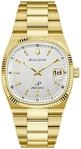 Quarzuhr BULOVA "Super Seville", gold (goldfarben, wei&szlig;, wei&szlig;), Armbanduhren,