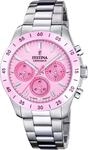 Chronograph FESTINA "Ceramic", silber (silberfarben, rosa, rosa), Armbanduhren,
