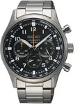 Chronograph SEIKO, silber (silberfarben, schwarz), Armbanduhren, Herren,