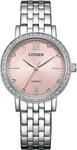 Quarzuhr CITIZEN, silber (silberfarben, rosa, rosa), Armbanduhren, Damen,