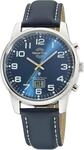 Funkuhr MASTER TIME "Super Power", blau (dunkelblau, blau), Armbanduhren, Herren,