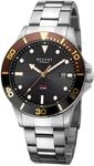 Solaruhr REGENT, silberfarben, schwarz, schwarz, Armbanduhren, Herren, silberfarben,