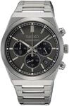 Chronograph SEIKO, silber (silberfarben, grau, grau), Armbanduhren, Damen,