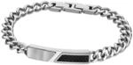 Armband LOTUS "Silent Impact", silber (edelstahlfarben, schwarz), Armb&auml;nder, Herren,