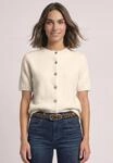Cardigan STREET ONE, Damen, Gr. 34, wei&szlig; (pure beige), Stoff, 72% Polyester, 28%