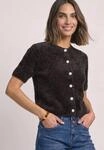 Cardigan STREET ONE, Damen, Gr. 34, braun (schwarz coffee), Stoff, 72% Polyester, 28%