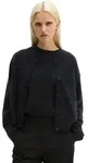 Cardigan MARC O'POLO "aus reiner Merinowolle", Damen, Gr. S, schwarz (coal grau