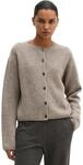 Cardigan MARC O'POLO "aus Schurwolle-Mix", Damen, Gr. XXS, beige (schwarz beige),