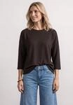 3/4-Arm-Shirt STREET ONE, Damen, Gr. 34, braun (schwarz coffee), Stoff, 60% Viskose,