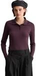 Langarm-Poloshirt MARC O'POLO DENIM "aus Rippjersey", Damen, Gr. XS, lila (rhubarb