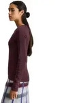 Langarmshirt MARC O'POLO DENIM "aus softem Ripp-Jersey", Damen, Gr. XXS, rot (rhubarb