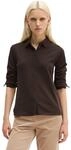 Langarm-Poloshirt MARC O'POLO "aus gebrushtem Single Jersey", Damen, Gr. XS, braun