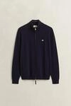 Cardigan GANT "SUPERFINE LAMBSWOOL", Herren, Gr. 5XL, schwarz (marine), Strick,