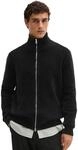 Cardigan MARC O'POLO "aus Bio-Baumwoll-Schuwoll-Mix", Herren, Gr. S, schwarz,