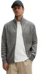 Cardigan MARC O'POLO "aus Bio-Baumwoll-Schurwoll-Mix", Herren, Gr. S, grau (medium