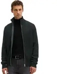 Cardigan MARC O'POLO "aus Bio-Baumwoll-Schurwoll-Mix", Herren, Gr. S, schwarz,