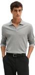 Langarm-Poloshirt MARC O'POLO "mit Rippenstruktur", Herren, Gr. M, grau (medium braun