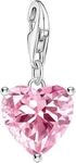 Charm Herz THOMAS SABO "Charm mit rosa Stein", bunt (silberfarben, rosa, rosa),