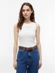 Ripptanktop TOMMY JEANS "TJW SLIM ESS LOGO 1 RIB TANK", Damen, Gr. S (36/38), wei&szlig;