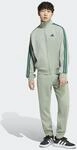 Trainingsanzug ADIDAS SPORTSWEAR "3-STREIFEN FLEECE", Herren, Gr. XL, gr&uuml;n (silber
