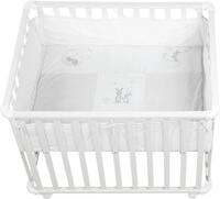roba Laufgitter "Fox & Bunny, wei&szlig;, 75x100 cm" bis 15 kg mit Stoffeinlage; Rollen,
