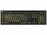 LOGICKEYBOARD Slimline-Tastatur "XL-Print Yellow on Black DE (PC/Nero)" Tastaturen